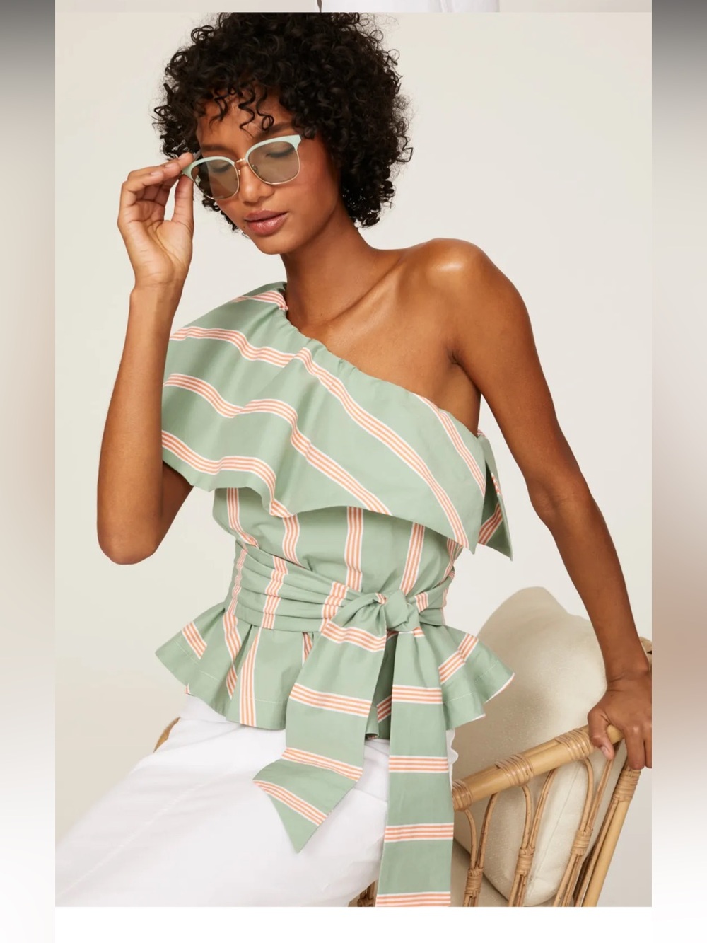 Stripe One Shoulder Top
Stella Jean